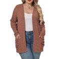 thumbnail image 1 of NISVIYA Women Plus Size Casual Sweaters Dressy Fall Winter Outerwear Coat Sweater Jacket Caramel, 1 of 7