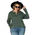 thumbnail image 1 of NISVIYA Plus Size Dressy Sweaters for Women Long Sleeve Fall Knit Zip Up V Neck Pullovers Green, 1 of 6