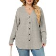 thumbnail image 1 of NISVIYA Plus Size Sweaters for Women Trendy Long Sleeve Cardigan Tops Button Down Coats Oversized Open Front Tunics, 1 of 6