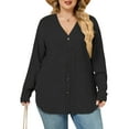 thumbnail image 1 of NISVIYA Plus Size Sweaters for Women Trendy Long Sleeve Cardigan Tops Button Down Coats Oversized Open Front Tunics, 1 of 6
