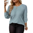 thumbnail image 1 of NISVIYA Plus Size Sweatshirts for Women Crewneck Lightweight Sweaters Long Sleeve Shirts Fall Fashion Tops, 1 of 5