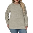 thumbnail image 1 of NISVIYA Plus Size Womens Sweaters Trendy Crewneck Tops Casual Long Sleeve Pullover Winter Comfortable Ribbed Knit Tees, 1 of 5