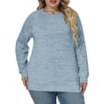 thumbnail image 1 of NISVIYA Plus Size Womens Sweaters Trendy Crewneck Tops Casual Long Sleeve Pullover Winter Comfortable Ribbed Knit Tees, 1 of 5