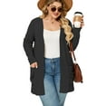 thumbnail image 1 of NISVIYA Women Plus Size Cardigans Dressy Casual Below Hip Length Cardigan Sweater Long Sleeves Open-Front Sweater with Pockets, 1 of 5