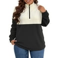 thumbnail image 1 of NISVIYA Women Plus size Autumn&Winter Tops Trendy Oversized Zip Up Long Sleeve Pullover Cozy Shirt, 1 of 5