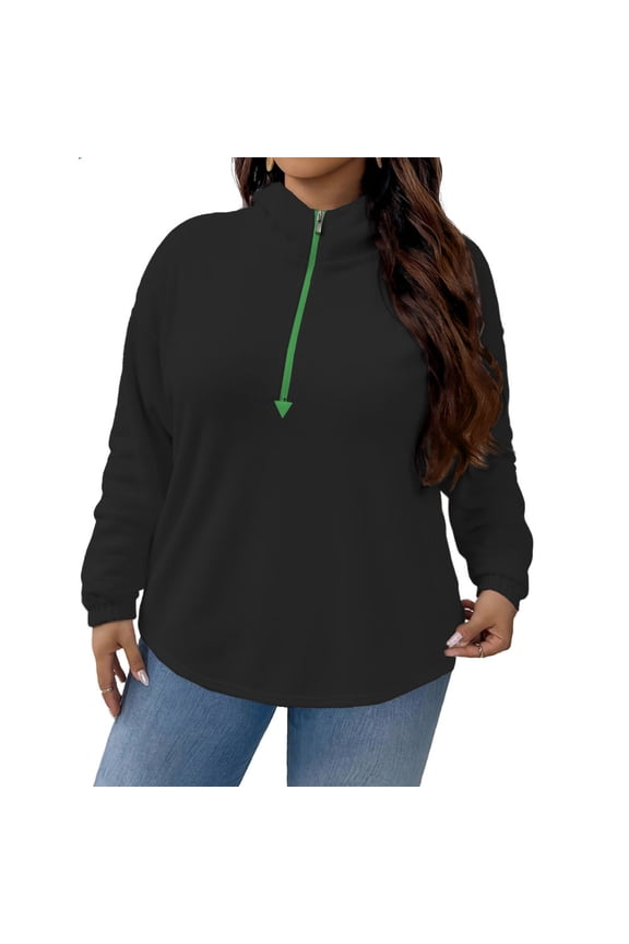 Women Plus Size Trendy Oversized Zip Up Hoodie - Casual Long Sleeve Cute Sweatshirt