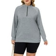 thumbnail image 1 of NISVIYA Women'S Plus Size Tops Casual Oversized Long Sleeve Sweatshirts Fashion Half Zip Pullovers Blouses, 1 of 1
