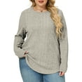 thumbnail image 1 of NISVIYA Womens Plus Size Casual Winter Tops Long Sleeve Tees Cute Ribbed Knit Pullover, 1 of 6