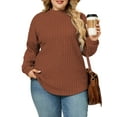 thumbnail image 1 of NISVIYA Womens Plus Size Sweaters Loose Fit Mock Neck Tops Fashion Long Sleeve Winter Lightweight Pullover Shirts, 1 of 6