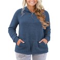 thumbnail image 1 of NISVIYA Womens Winter Plus Size Lightweight Hooded Sweatshirts Trendy Ribbed Solid Color Hoodies with Pocket Hood Sweater Pullover, 1 of 3
