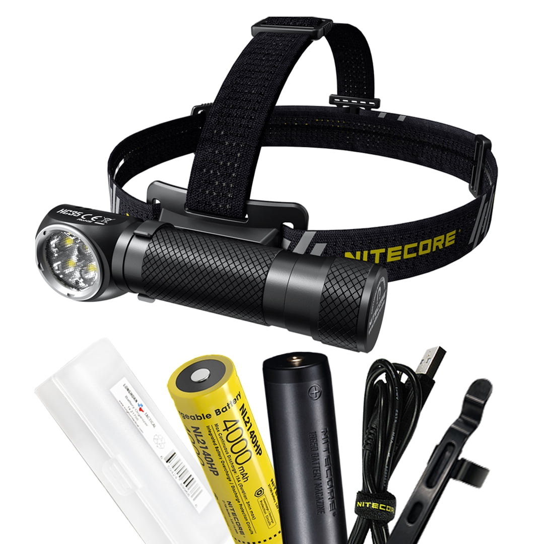 NITECORE HC35 2700 Lumen USB Rechargeable 21700 Headlamp and LumenTac Battery Case