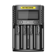 Nitecore Intelligent USB Superb Battery Charger, Four Slot, Black, 6952506492824