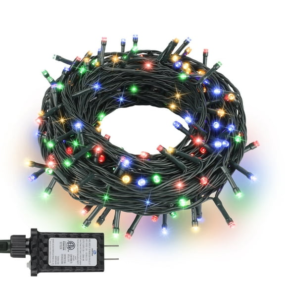 NITIDSKY 33ft 100 LED Christmas Lights Twinkle Christmas Tree String Lights Indoor Outdoor Decorations, Multicolor