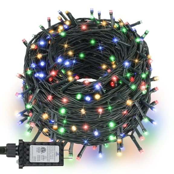 NITIDSKY 200ft 600 LED Christmas Lights Twinkle Christmas Tree String Lights Indoor Outdoor Decorations, Multicolor