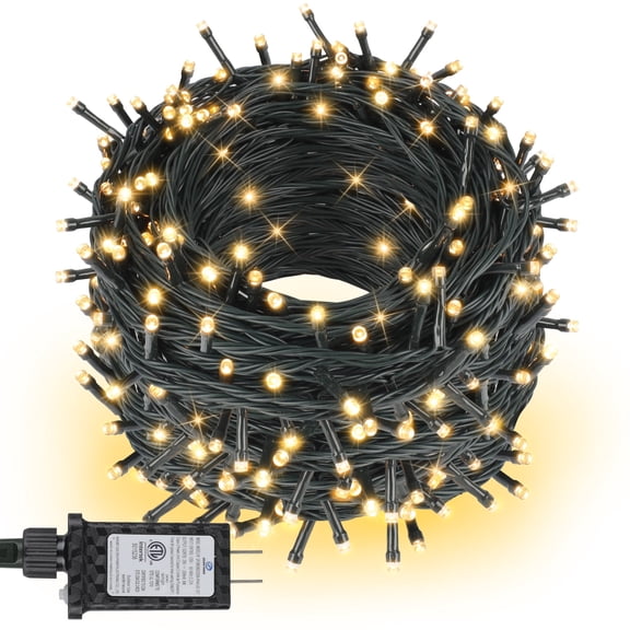 NITIDSKY 200ft 600 LED Christmas Lights Twinkle Christmas Tree String Lights Indoor Outdoor Decorations, Warm White
