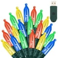 thumbnail image 1 of NITIDSKY 66ft 200 LED Christmas Lights USB Plug Green Wire Indoor Christmas Lights String,Multicolor, 1 of 7