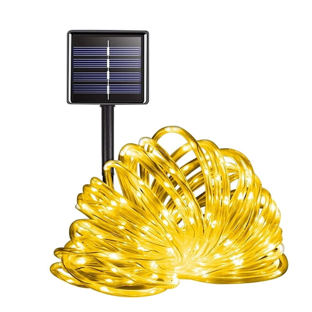NITIDSKY 98ft 300 LED Solar Christmas Lights Outdoor Waterproof Solar Rope Lights Yard Patio Garden Christmas Deaorations, Warm White