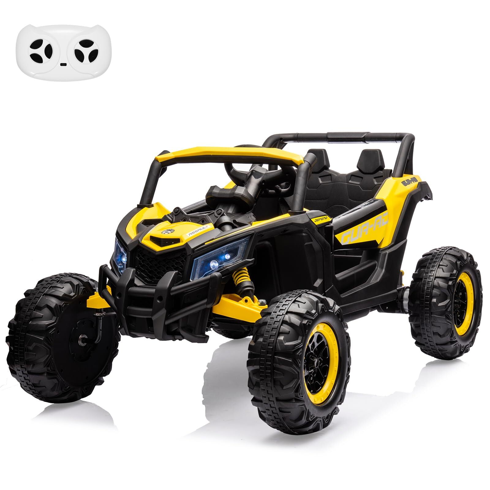 Yellow 24V 4WD 2-Seater Electric Ride-On UTV Car