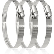 NITRO4X4 Stainless Steel Hose Clamps Set - 3 Adjustable Hose Clamp 2-1/2 to 4-1/2 Inch, 64-114mm - Heavy Duty Radiator Hose Clamps for Fuel Line, Plumbing, Automotive, and Mechanical Applications