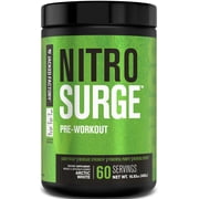 NITROSURGE Pre Workout Supplement - Endless Energy, Instant Strength Gains, Clear Focus, Intense Pumps - NO Booster & Powerful Preworkout Energy Powder - 60 Servings, Arctic White