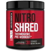NITROSURGE Shred Pre Workout Supplement - Energy Booster, Instant Strength Gains, Sharp Focus, Powerful Pumps - Nitric Oxide Booster & PreWorkout Powder - 30Sv, Watermelon