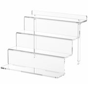 NIUBEE 12Inch Acrylic Riser Display Shelf Perfume Organizer, Clear Display Stand Compatible with Figures Lego Display Shelves, 4 Tier Cupcakes Stand for Decoration and Organizer