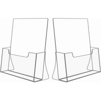 NIUBEE 2 Pack 8.5x11 Inches Acrylic Brochure Holder, Clear Display Stand, Plastic Literature Holder Table Sign Holder, Pamphlet Holder Flyer Holder, Acrylic Display Stand, Acrylic Table Signs Plastic