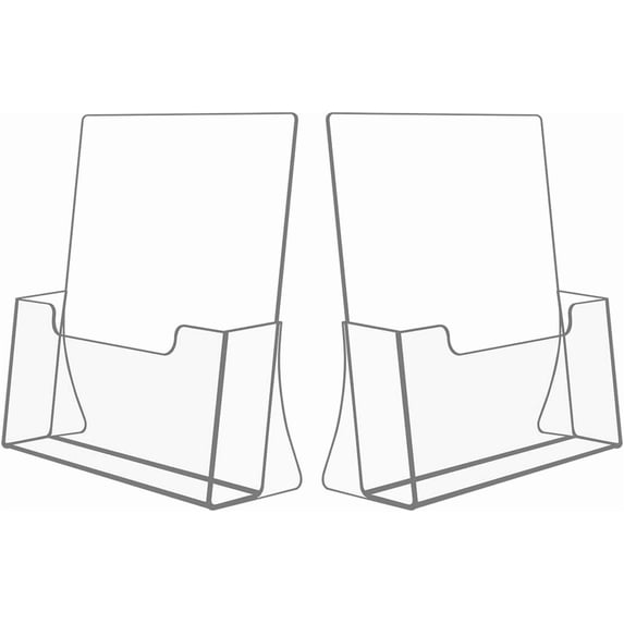 NIUBEE 2 Pack 8.5x11 Inches Acrylic Brochure Holder, Clear Display Stand, Plastic Literature Holder Table Sign Holder, Pamphlet Holder Flyer Holder, Acrylic Display Stand, Acrylic Table Signs Plastic