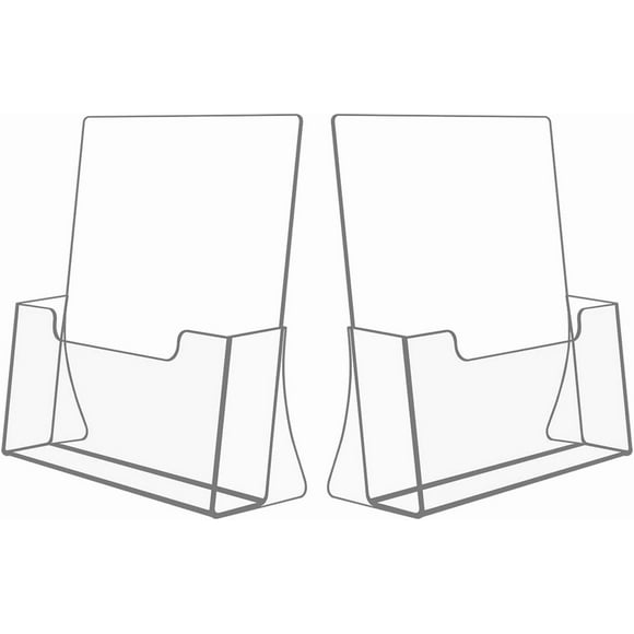 NIUBEE 2 Pack 8.5x11 Inches Acrylic Brochure Holder, Clear Display Stand, Plastic Literature Holder Table Sign Holder, Pamphlet Holder Flyer Holder, Acrylic Display Stand, Acrylic Table Signs Plastic