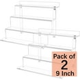 thumbnail image 1 of NIUBEE 2 Pack 9 Inch Acrylic Risers Display Stands, 4 Tier Perfume Organizer Display Shelf & Versatile Cupcake Stand Holder, Display Risers for Figures, Dessert Shelves for Party Decoration Organizer, 1 of 9