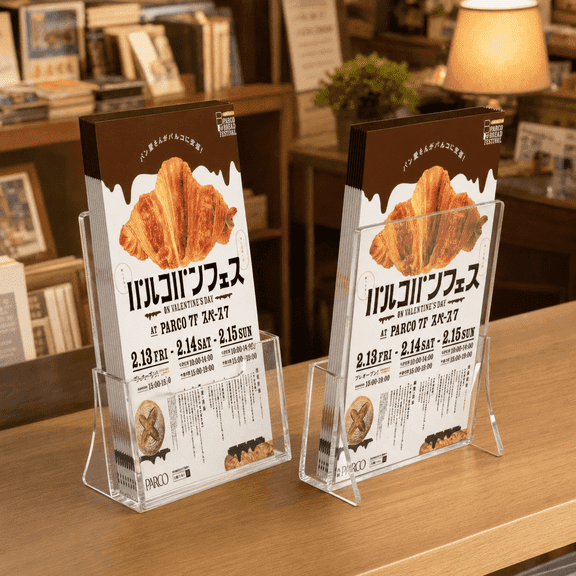 NIUBEE 2 Pack Clear Acrylic Brochure Holder 8.5 x 11, Slanted Back Flyer Holder & Literature Display Stand for Desk & Countertop, Flyer Sign Menu Holder for Trade, Show, Church, Business