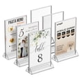 thumbnail image 1 of NIUBEE 5x7 Acrylic Sign Holder Silver Acrylic Picture Frame , Clear Wedding Signs Table Numbers Menu Holders, Double Sided Flyer Holder,Display Stand for Wedding Table Number, Photo Display,6pcs, 1 of 9