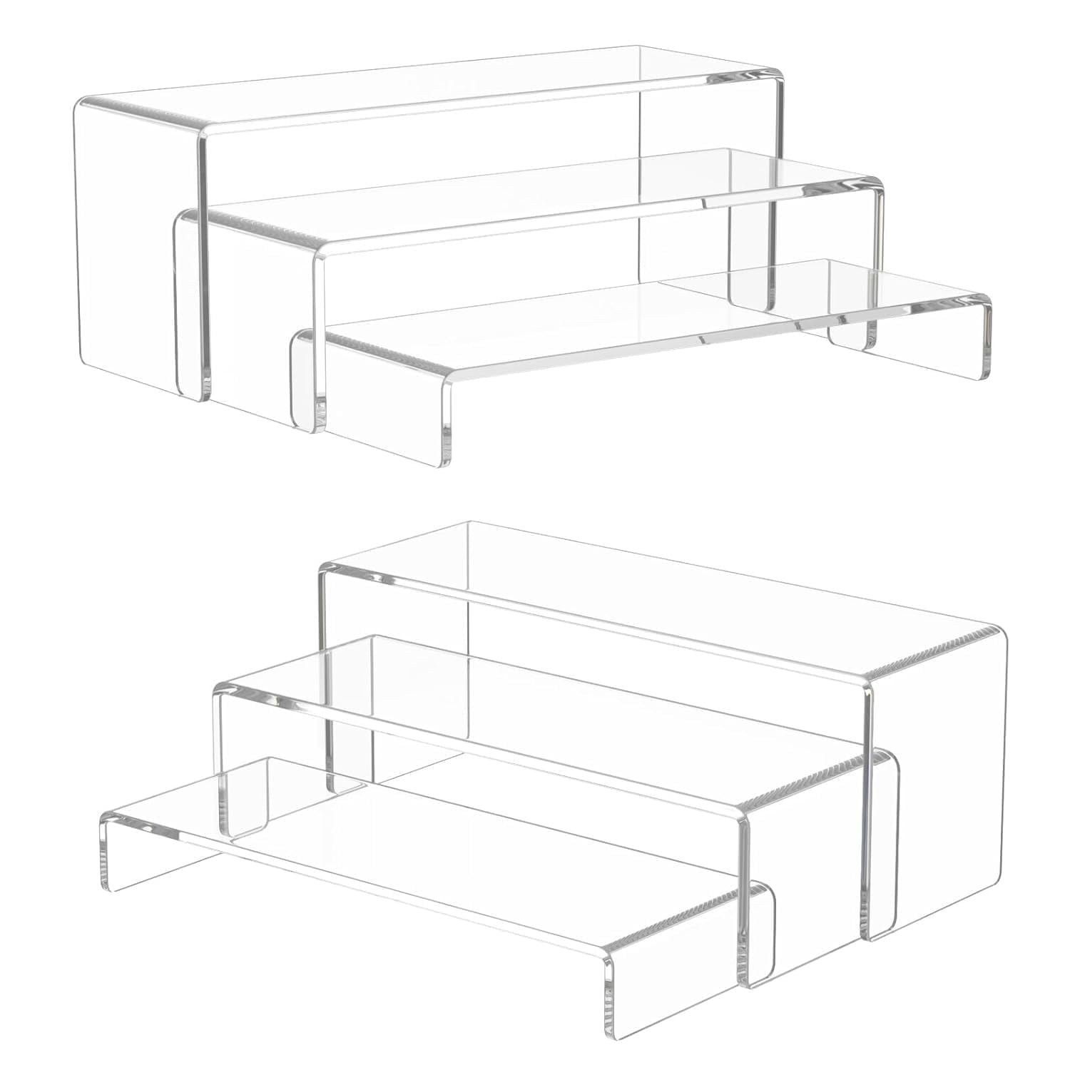 Niubee Acrylic Display Risers 6 Pack Large 12 inch Clear Thickened 5mm ...