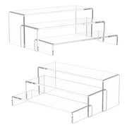 NIUBEE 6 Pcs 12" Large Acrylic Risers, Acrylic Display Riser, Thickened to 5mm Clear Rectangular Display Shelf for Cupcake Stand, Collectibles Display and Retail Showcase, Tiered Desktop Decor