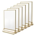 thumbnail image 1 of NIUBEE 6Pack 8.5x11 Gold Picture Frame Acrylic Sign Holder, Wedding Signs Table Numbers Menu Holders, Double Sided Picture Frames Flyer Holder, Table Menu Holder Display Stand for Wedding Table, 1 of 11
