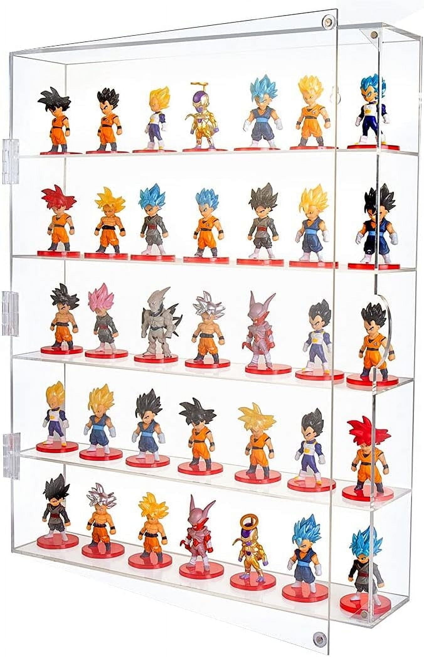 NIUBEE Acrylic Display Case, Clear Display Case Wall Mounted or Desktop Dustproof Display Cabinet Box for Collectibles, Rock, Crystals, Mini Toys, Amiibo (5 Tiers)