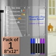 thumbnail image 1 of NIUBEE Acrylic Magnetic Weekly Meal Planner for Fridge(8" * 12"), Clear Set of 2 Dry Erase Board Calendar and Memo for Refrigerator Reusable Week Planner, Includes 6 Dry Erase Markers, 1 of 8