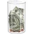 thumbnail image 1 of NIUBEE Acrylic Piggy Bank, 10" H * 6" Diameter, Clear, Break-to-Open Design for Secure Savings - Ideal for Kids, Adults, Boys, Girls, Perfect for Gifts, and Financial Education, 1 of 8
