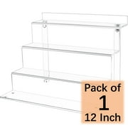 NIUBEE Acrylic Riser Display Shelf Perfume Organizer, Clear Display Stand Compatible with Amiibo Funko POP Figures Lego Display Shelves, 4 Tier Cupcakes Tray and Storage for Decoration and Organizer