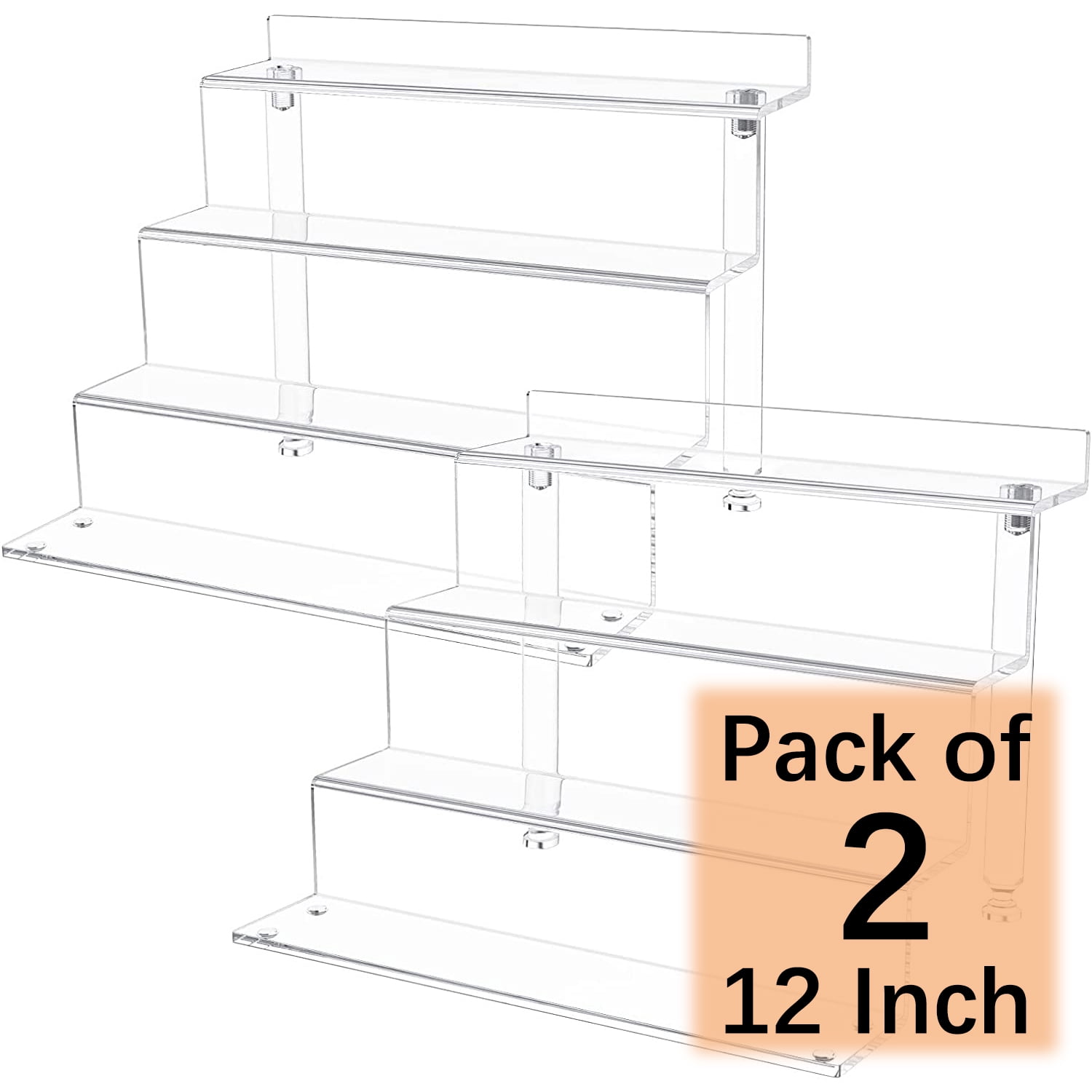 NIUBEE Acrylic Riser Display Shelf Perfume Organizer Clear