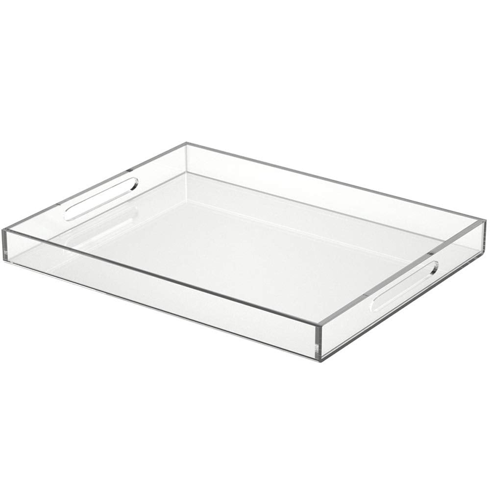 NIUBEE Acrylic Serving Tray 16x20 Inches Spill Proof Clear Decorative