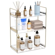 NIUBEE 3-Tier Acrylic Bathroom Countertop Organizer, Bathroom Accessories, Bathroom Organizer Countertop, Home Storage Holder for Lotions & Makeup, Perfume, Spice, Gold
