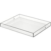 NIUBEE Decorative Tray for Coffee Table, Rectangular Clear Serving Tray for Kitchen Counter Dining Room or Bed Use Table Centerpiece