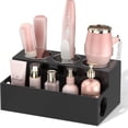 thumbnail image 1 of NIUBEE Hair Tool Organizer, Acrylic Hair Dryer Holder and Styling Organizer, Bathroom Countertop Blow Dryer Holder, Vanity Caddy Storage Stand for Blow Dryers, Accessories, Makeup, Toiletries, Black, 1 of 10