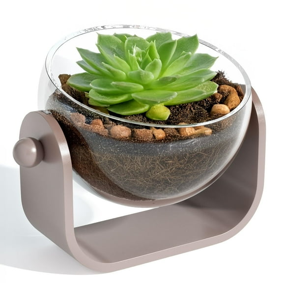 NIUBEE Succulent Pots ,Plant Pots Indoor 7-inch, Acrylic Propagation Stations with Drainage Holes, Ideal for Hydroponic & Soil Growing in Home, Office & Windowsill
