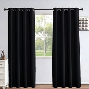 NIUBIER 2 Panels Black Blackout Curtains 52x84 Inch Thermal Grommet Drapes for Bedroom
