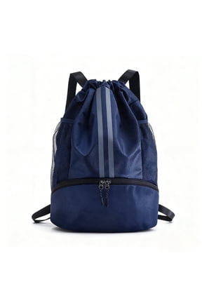 Drawstring Backpack Gym Bag with Shoes Compartment for Soccer, Basketball, Swim, Water-Resistant String Backpack Beach Cinch for Women Men