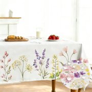 NIUBIER Floral Spring/Summer Durable Heavyweight Fabric Indoor Outdoor Tablecloth, Washable Table Cloth for Rectangle Tables, Picnic/Patio Table Covers 60" x 84" Rectangular