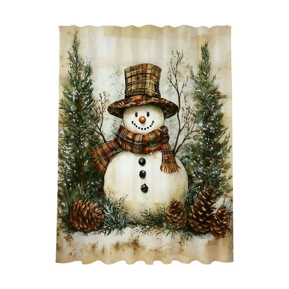 NIUBWJL 180x150cm Christmas Snowman Themed Decorative Shower Curtain Toilet Partition Curtain Multiple Styles Available