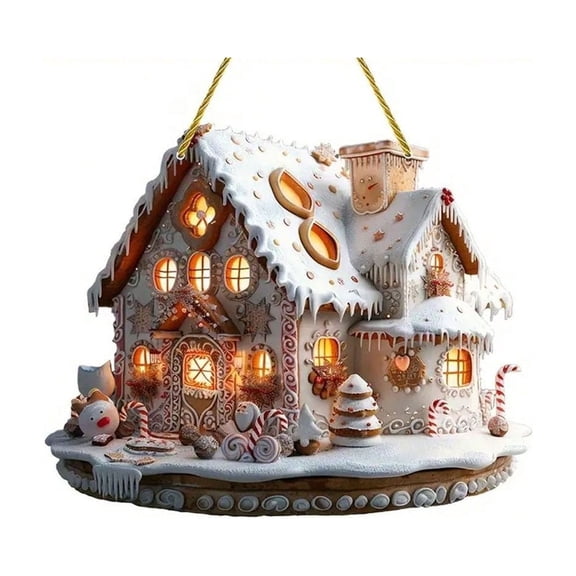NIUBWJL 2D Flat Christmas Snowhouse Pendant Holiday Decoration Pendant Holiday Decoration Pendant